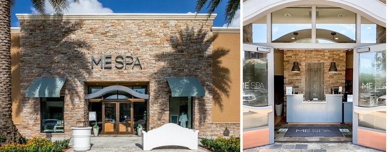 ME SPA Pembroke Pines — luxury spa treatment room with serene lighting and massage table at The Shops at Pembroke Gardens