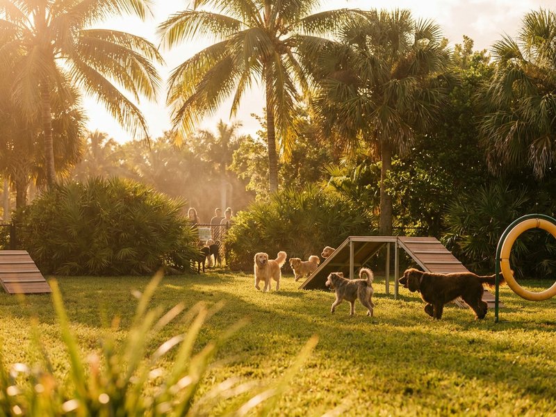 Dog playing at a Pembroke Pines dog park