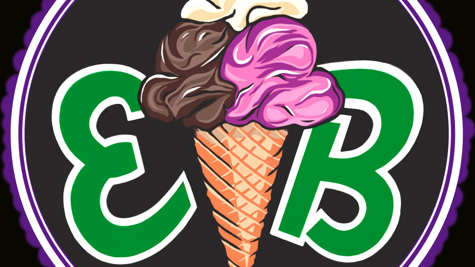 Emack & Bolio's Pembroke Pines — colorful ice cream cones with creative flavors in a rock-and-roll themed shop