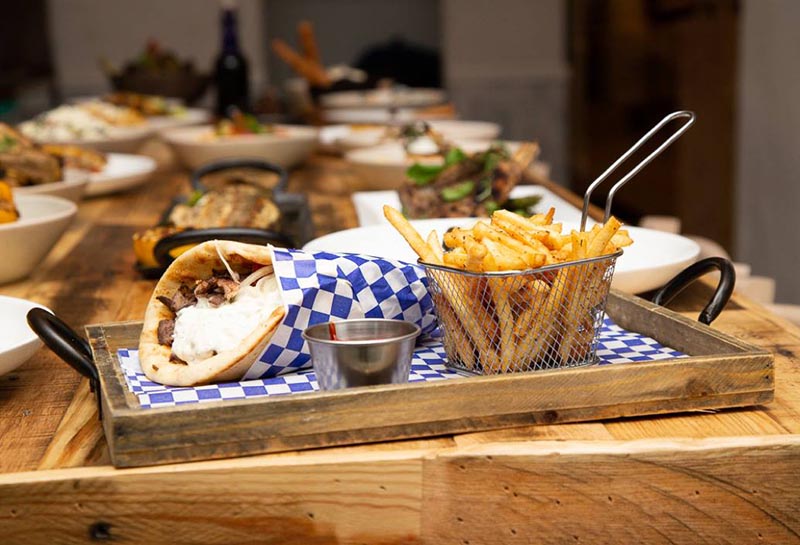 The Greek Joint kitchen with fresh Mediterranean dishes